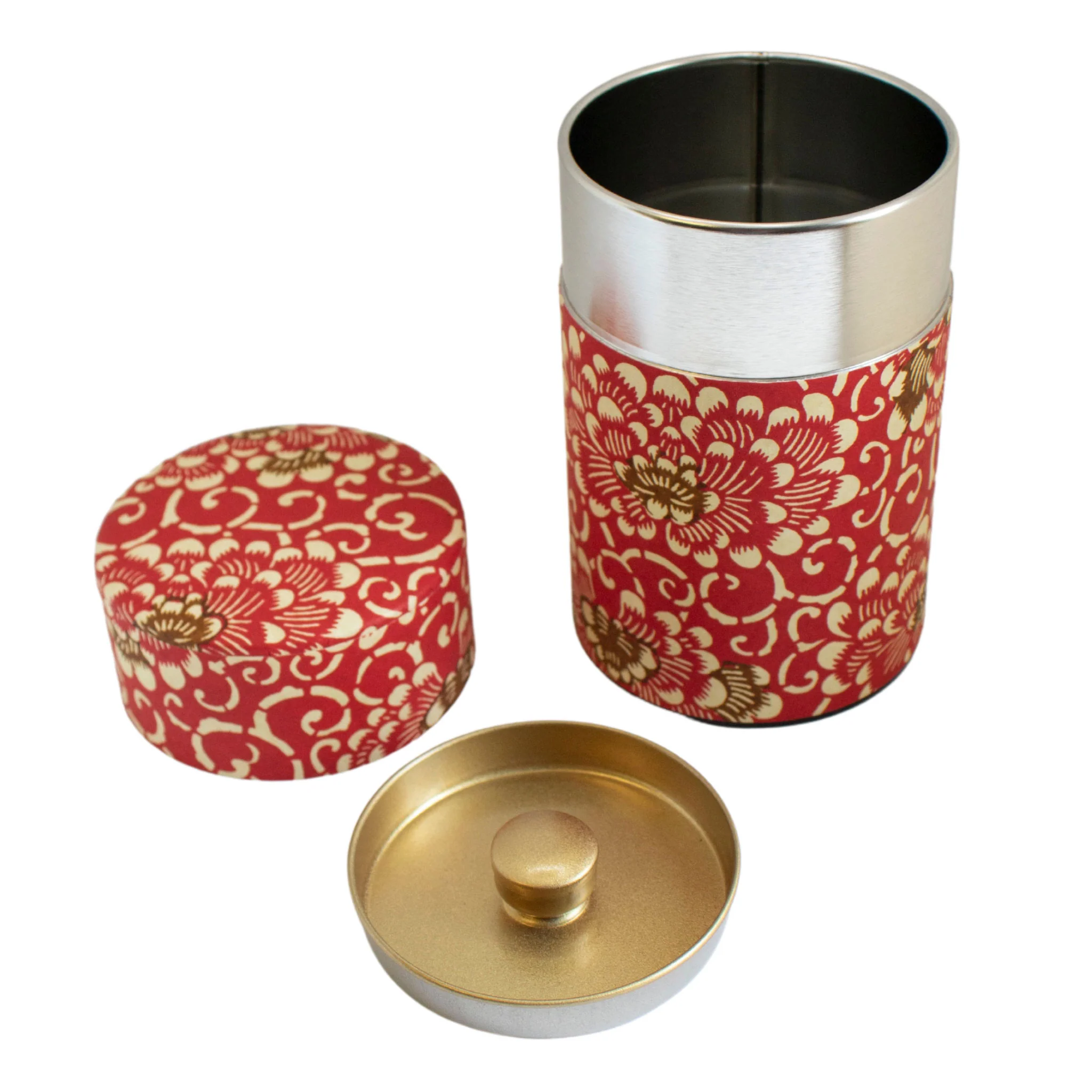 Red Flower | Washi Tea Tin - 3.5 oz. - Image 3